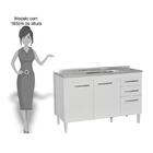 Balcão Gabinete Suécia E Pia Inox 120cm 3 Portas - Lumil Móve