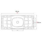 Balcão Gabinete Suécia E Pia Inox 120cm 3 Portas - Lumil Móve