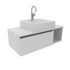 Balcão Gabinete Suspenso Armário Com Cuba 80 Cm 1 Porta 1 Nic