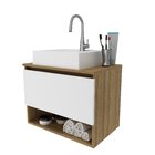 Balcão Gabinete Suspenso Para Banheiro 60cm Com 1 Porta E Nic