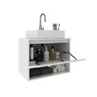 Balcão Gabinete Suspenso Para Banheiro 60cm Com 1 Porta E Nic