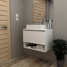 Balcão Gabinete Suspenso Para Banheiro 60cm Com 1 Porta E Nic