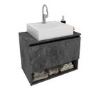 Balcão Gabinete Suspenso Para Banheiro Mármore Lunar