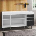 Balcão Gabinete Tampo 150cm 4 Portas 2 Gavetas Branco