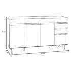 Balcão Gabinete Tampo 150cm 4 Portas 2 Gavetas Branco