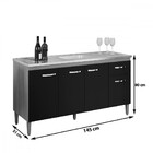 Balcão Gabriela 150cm 3 Portas E 1 Gaveta-ajl Móveis