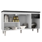 Balcão Gabriela 150cm Com Tampo 3 Portas Com Gaveta Branco/pr