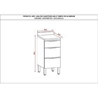 Balcão Gaveteiro 400 Com Tampo Viv Aluminum Freijó/vanilla