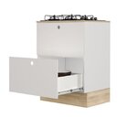 Balcão Gaveteiro Para Cooktop Stella Divicar Móveis Branco/ca