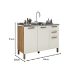 Balcão Gold 1.20 Freijó/off White - Vitamov