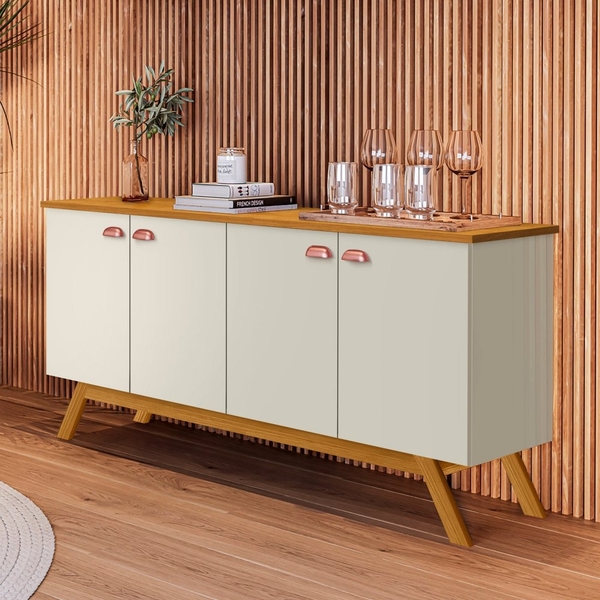 Balcão Groot 4 Portas Off White Madeira