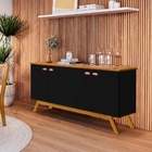 Balcão Groot 4 Portas Preto Madeira