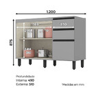 Balcão Henn 2 Portas 3 Gavetas 120cm Belize C508