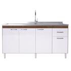 Balcão Indekes Para Pia 4 Portas 1 Gaveta 6115.10 Noce/ Off W