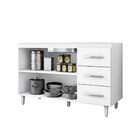 Balcão Isabel 100cm Sem Tampo 2 Portas 3 Gavetas Branco - Ama