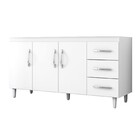 Balcão Isabel 160cm Sem Tampo 3 Portas 3 Gavetas Branco - W A