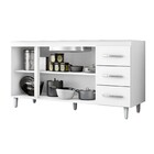 Balcão Isabel 160cm Sem Tampo 3 Portas 3 Gavetas Branco - W A