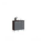 Balcao Isadora 90cm Chocolate/cinza Platinum - Poquema