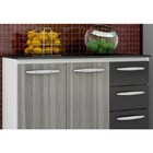 Balcão Isadora Com Tampo 03 Portas 02 Gavetas Grigio/preto -