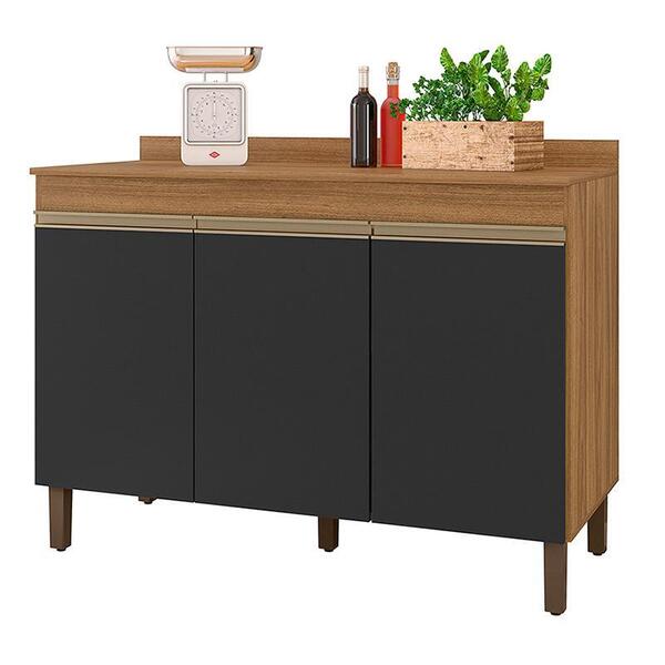 Balcão Karen 119cm 3 Portas Com Tampo Mdp - Peternella Móveis