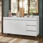 Balcão Karen 147cm 3 Portas 3 Gavetas Com Tampo Mdp - Peterne