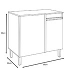 Balcão Karen Canto Reto 90 Cm 01 Porta Nature Preto Fosco Pet