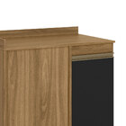 Balcão Karen Canto Reto 90 Cm 01 Porta Nature Preto Fosco Pet