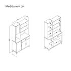 Balcão Kit Multiuso 1100x1940x400mm Legno Movelbento