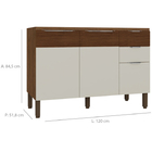 Balcao Kits Parana Vivi Luz 1,20m 3pt 2gvs C/ Tamp - 2625 - P