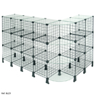 Balcão L Aramado Com Tampo De Vidro - 1,50 X 1,00 X 0,90