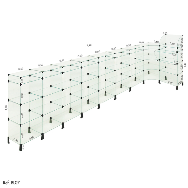 Balcão L Modulado Com Caixa 4,10 X 1.10 X 1.10