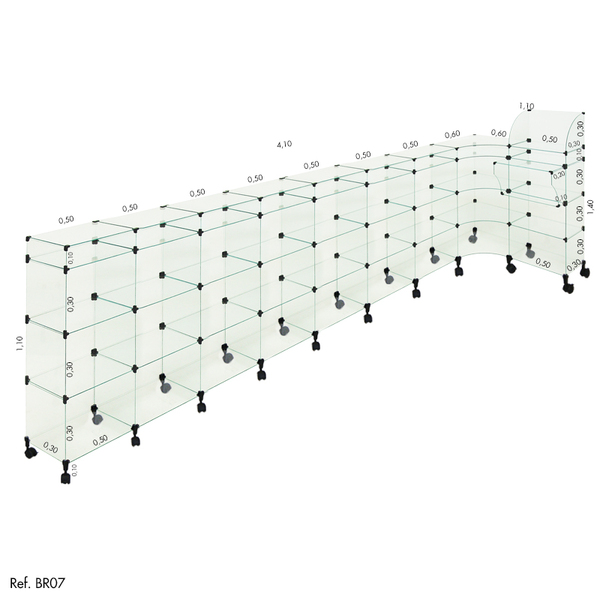 Balcão L Modulado Com Caixa E Rodízio 4,10 X 1.10 X 1.10