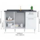 Balcao Larissa Pop 1,20 514 Naturale/off White Moveis Parana