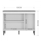 Balcão Lolita Com Tampo 120 Cm 3 Portas Chocolate - Poquema