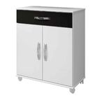 Balcão Londrina 02 Portas Arte Móveis Branco Branco-preto