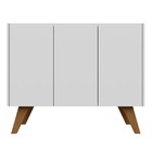 Balcão Lucy 03 Portas Off White E Imbuia - D'rossi