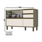 Balcão Lyra 4 Gavetas 1 Porta Henn 120 cm PT CE131-108