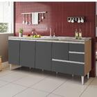 Balcão Maceió Para Pia 2,00 Mt 4 Portas Com Gavetão Amêndoa G