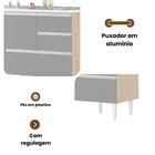Balcão Maceió Para Pia 2,00 Mt 4 Portas Com Gavetão Amêndoa G