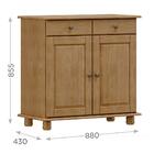 Balcao Madeira Maciça 2 Portas 2 Gavetas 88 Cm 8928 Milani St