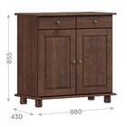 Balcao Madeira Maciça 2 Portas 2 Gavetas 88 Cm 8928 Milani St