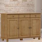 Balcao Madeira Maciça 3 Portas 3 Gavetas 129 Cm 8927 Milani S