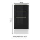 Balcão Madesa Lux 40 Cm 3 Gavetas (sem Tampo) - Branco/preto