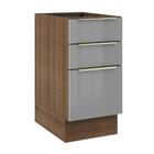 Balcão Madesa Lux 40 Cm 3 Gavetas (sem Tampo) - Rustic/cinza