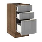 Balcão Madesa Lux 40 Cm 3 Gavetas (sem Tampo) - Rustic/cinza