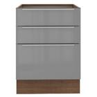 Balcão Madesa Lux 60 Cm 3 Gavetas - Rustic/cinza