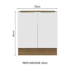 Balcão Madesa Lux 70 Cm 2 Portas - Rustic/branco Veludo (sem