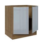 Balcão Madesa Lux 70 Cm 2 Portas - Rustic/cinza (sem Tampo)