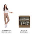 Balcão Madesa Lux 70 Cm 2 Portas - Rustic/preto (com Tampo)