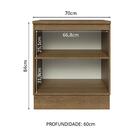 Balcão Madesa Lux 70 Cm 2 Portas - Rustic/preto (com Tampo)